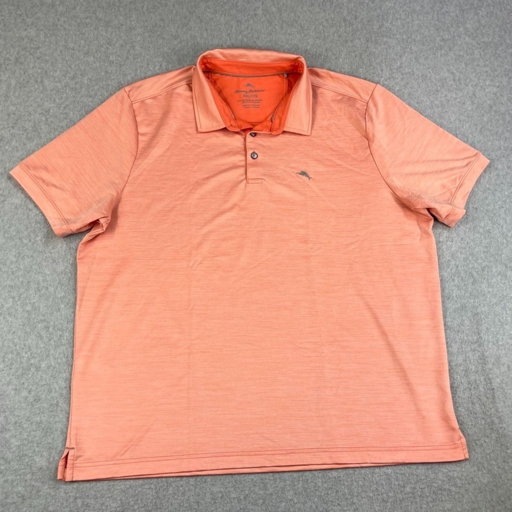 Tommy Bahama Coral Polo Shirt Mens XXL Short Sleeve Golf Beach Stretch Clubhouse